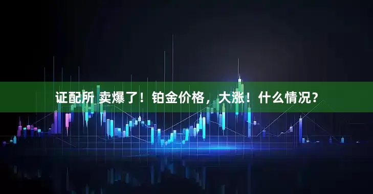 证配所 卖爆了！铂金价格，大涨！什么情况？